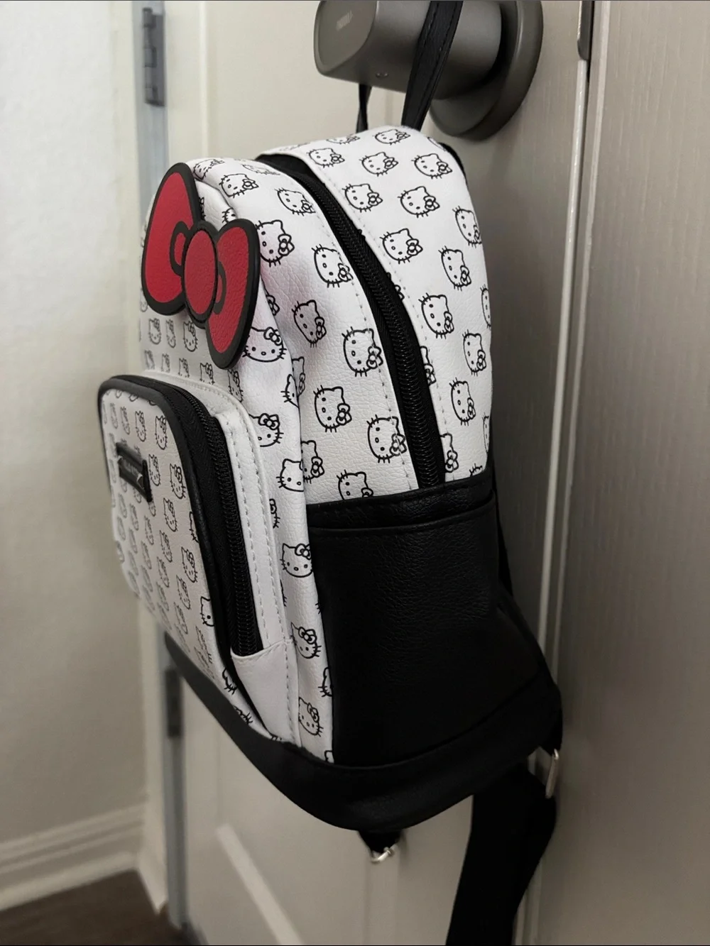 Hello Kitty White, Black & Red Mini Backpack